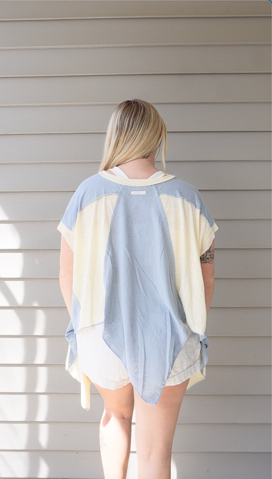 Pigeon Top - blue/cream