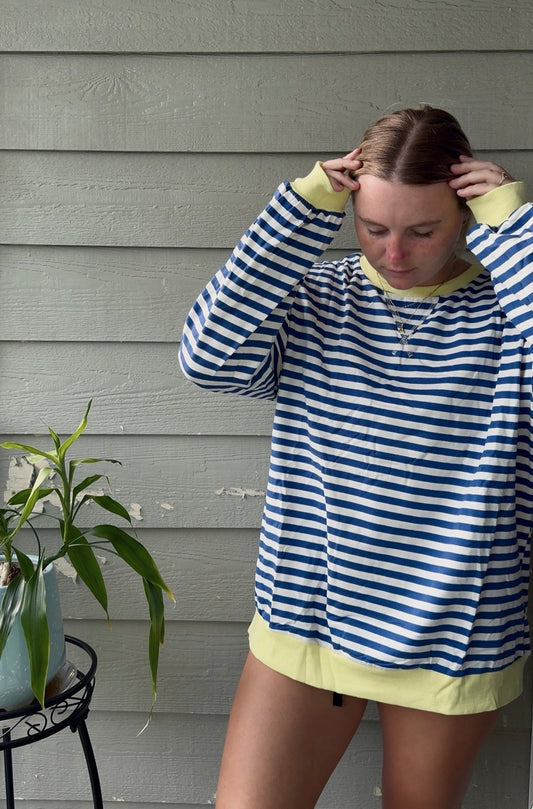 Drift Away Pullover - Blue Stripe